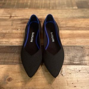Women’s Rothy’s The Point Black Flats. Size 6.5